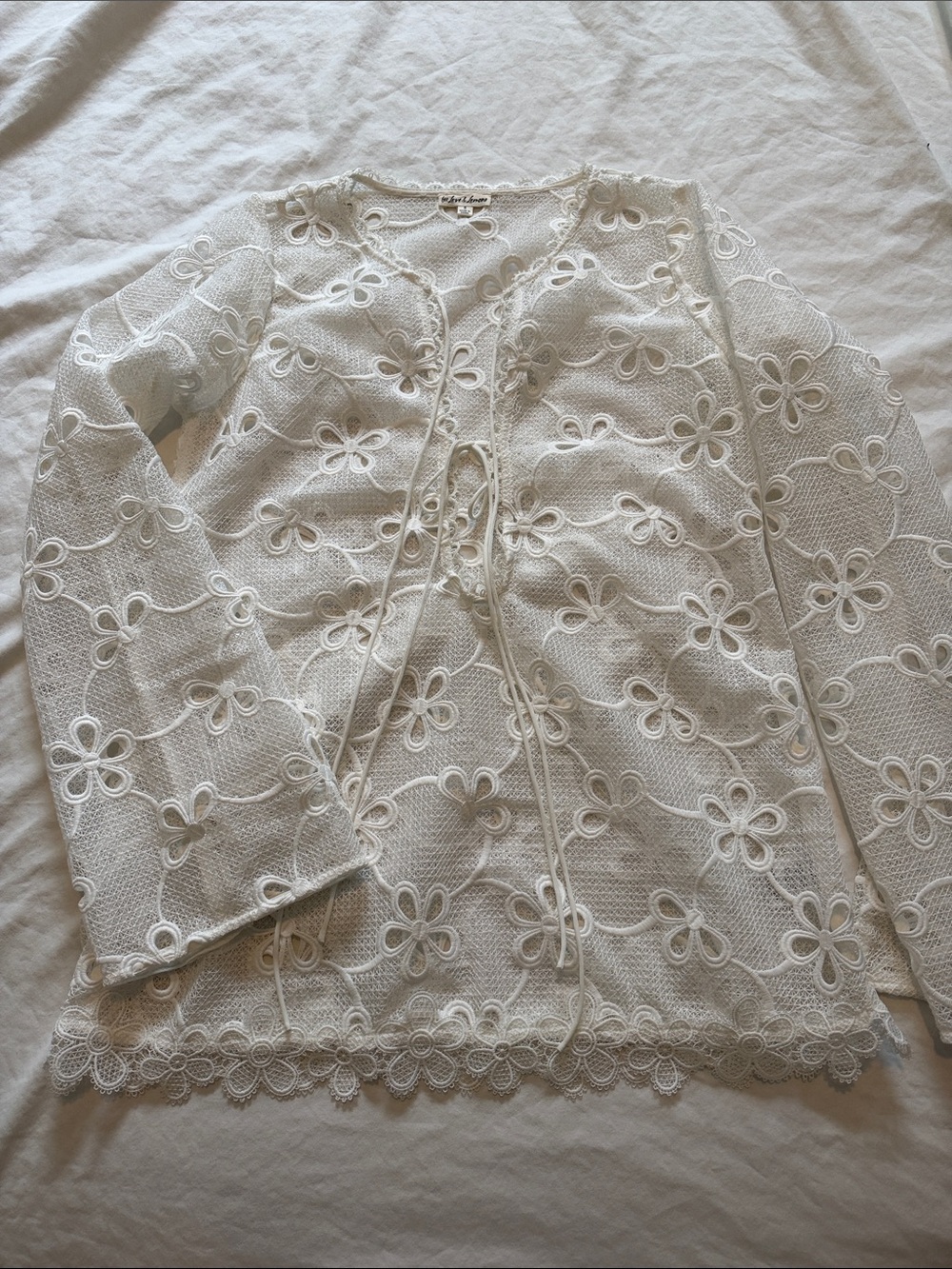 for love & lemons white crochet mini dress coverup